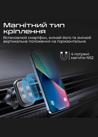 Держатель автомобильный VentMag-L Black Promate (336951861)