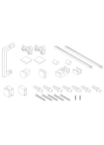 Двері в нішу SR SD02-140x200-TR-01 прозоре скло Easy Clean 8мм, хром (KR5383) KOER (325478049)