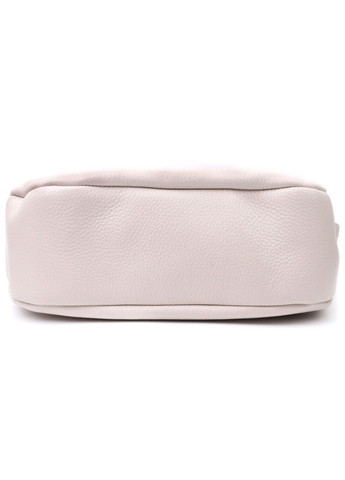 Женская сумка через плечо с необычным бегунком брелком из натуральной кожи 22616 Белая Vintage (297956947)