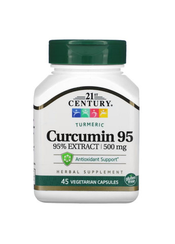 Натуральна добавка Curcumin 95 500 mg, 45 вегакапсул 21st Century (293482378)