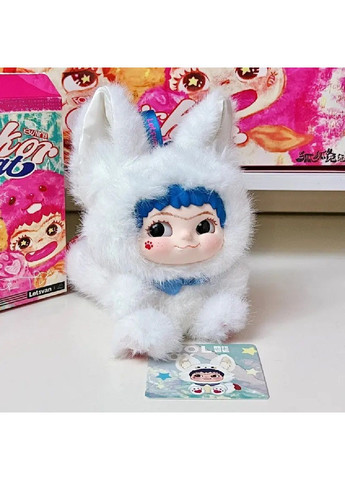 М'яка плюшева іграшка брелок лисичка Лабубу з вушками петлею для підвішування на рюкзак сумку (481240-Prob) Біла Unbranded (358494939)