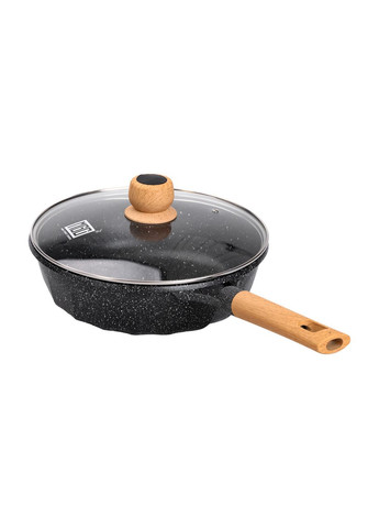 Алюминиевый сотейник 4,3 л мраморный с антипригарным покрытием Ø 28 см черный HP-4-437B (A-033098) MGC (342759092)