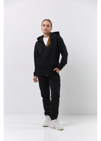 Жіночий спортивний костюм на флісі, теплий на замку Black No Brand (367623969)