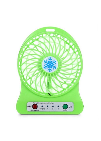 Вентилятор портативный настольный мини на аккумуляторе + USB Mini Fan 14х10х4 см, разные цвета Салатовый Po Fanu (328265823)