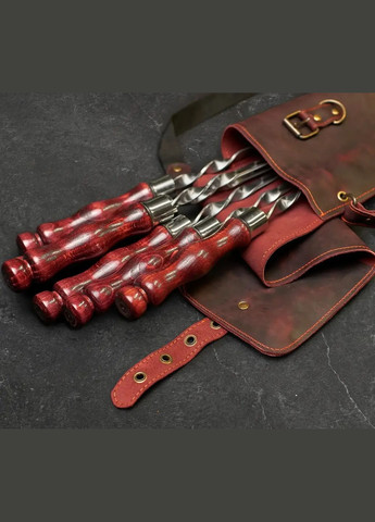 Шампуры ручной работы из нержавейки "Асгард" в кожаном кейсе на подарок шефу Handmade LC-034 (347291594)