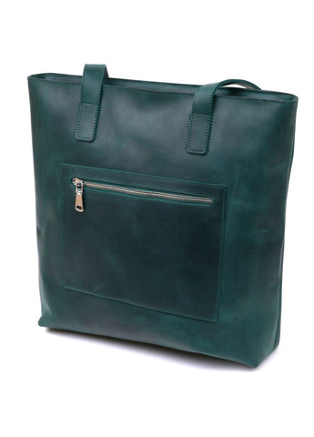 Кожаная винтажная женская сумка шоппер зеленый 16351 Shvigel (329195213)