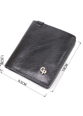 Стильное портмоне с накладной монетницей из натуральной кожи 11643 Черный Grande Pelle (331908363)