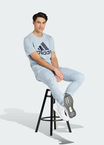 Синяя футболка essentials single jersey big logo adidas