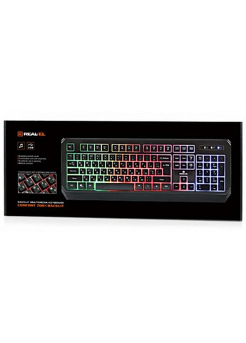 Клавіатура 7001 Comfort Backlit Black Real-El (280941146)