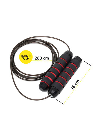 Скакалка скоростная для кроссфита Speed Rope Classic XR-0150 Black/Red Cornix (318867492)