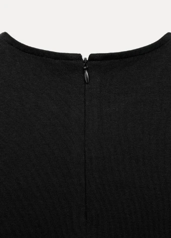 Черное повседневный платье Zara однотонное