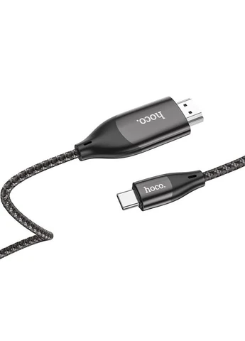 Кабель Type-C to HDMI HOCO UA16 2 м нейлоновая оплетка Metal Gray No Brand (402841757)