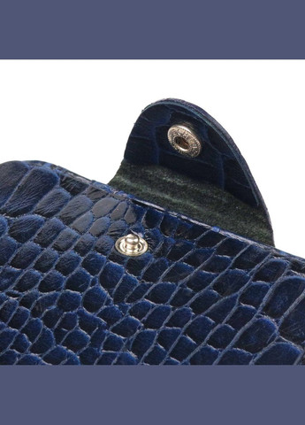 Стильне портмоне для чоловіків у два складення з натуральної фактурної шкіри з тисненням під крокодила 21577 Синє Canpellini (329149205)