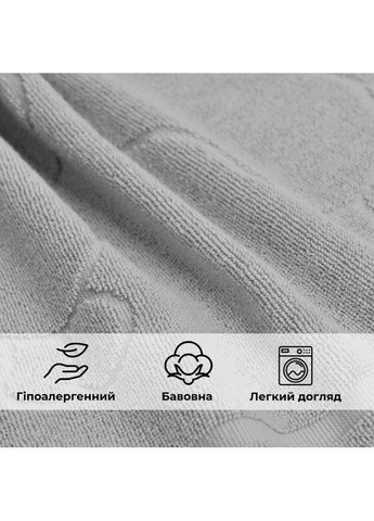 Килимок для ніг і ванної кімнати 50х70 см бавовна жакард з ніжками пл 700 г/м2 сірий IDEIA сірий