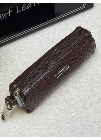 Ключниця натуральна шкіра на змійці шоколад кроко (436-833) Karya (370784593)
