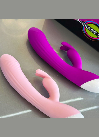 Подвійний вібратор для жінок кролик вагінальний для клітора вібромасажер рожевий No Brand (339092302)