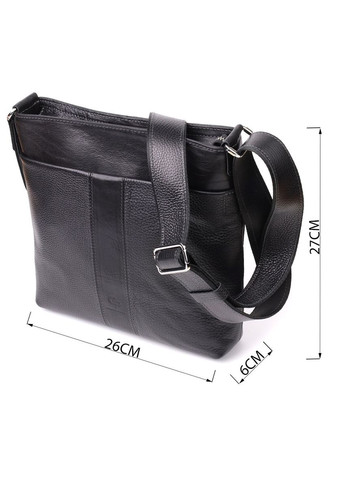 Красивая сумка через плечо для мужчин из натуральной кожи 22883 Черная Grande Pelle (329151454)