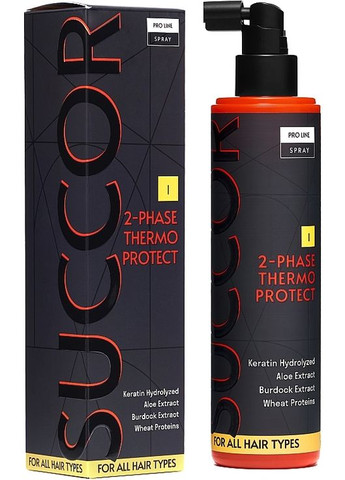 Двухфазный термозащитный спрей для волос 2-Phase Thermo Protect Spray 250ml (1433799-25639055) SUCCOR (368605790)