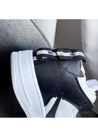 Чорні Осінні кросівки чоловічі nike air force 1 high black white tm найк аір форс 1 преміум No Brand