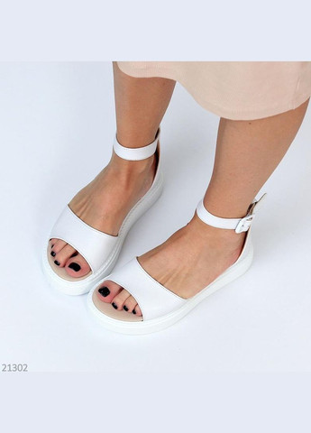 Бежеві шкіряні босоніжки, бежеві жіночі босоніжки з ремінцем, босоніжки на низькому ходу код 21303 KDSL Glory (329856923)