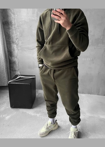 Оливковый (хаки) очень теплый костюм No Brand