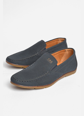 Темно-синие джинсовые туфли мужские темно-синего цвета Let's Shop без шнурков