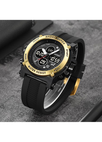 Годинники 2065BKGD Black-Gold електронні чоловічі водонепроникні з будильником та секундоміром ProDobro (367265564)