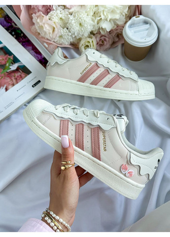 Кросівки жіночі Adidas Superstar Cappuccino Pink | Адідас Суперстар кремові No Brand кремові демісезони (349729039)