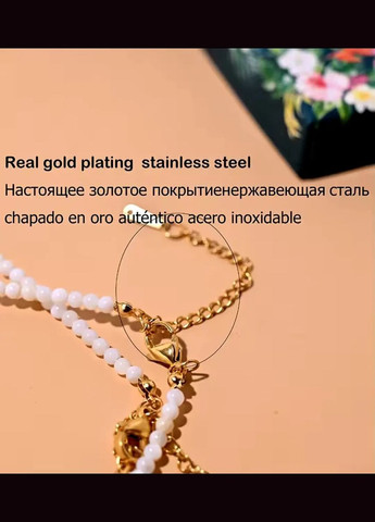 Чокер 3258 з середечком довжина намиста 38-40 см MINOV перламутр натуральний камінь (329058253)