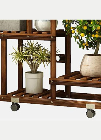 Підставка для квітів з дерева Дені на коліщатках капучино (ЦВТ-007809) No Brand (328224918)