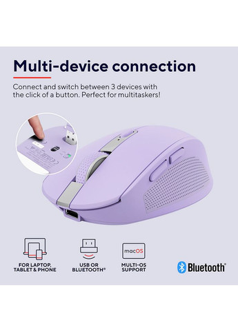 Мышь Ozaa Compact MultiDevice Wireless Mouse Purple (25384) Trust (314802024)