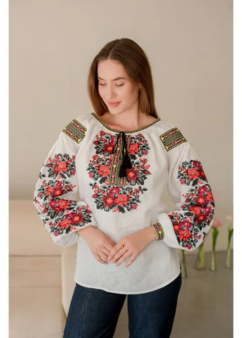 Біла сорочка Vyshyvanka льон (397036880)