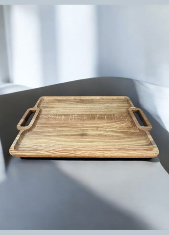 Менажниця дубова дерев'яна прямокутна з ручками 50x30 см. No Brand (332790037)