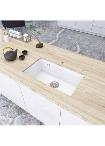 Белая мойка на кухню под столешницу 1.5 мм из нержавеющей стали Nett NW-7042 (352261591)