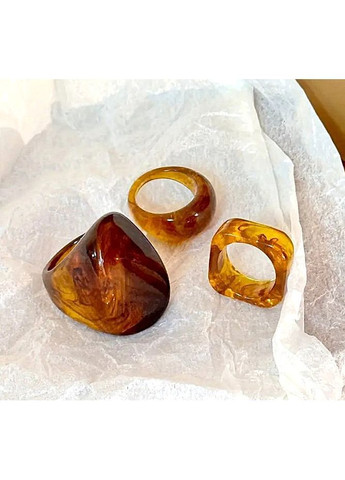 Кільця жіночі акрилові біжутерія Набор 3 одиниці No Brand (366668037)