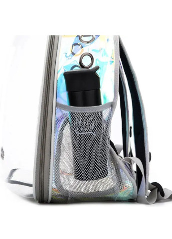 Рюкзак переноска водонепроникна для тварин котів собак з прозорою стінкою 42х31х28 см (477207-Prob) Голографічний білий Unbranded (295469377)