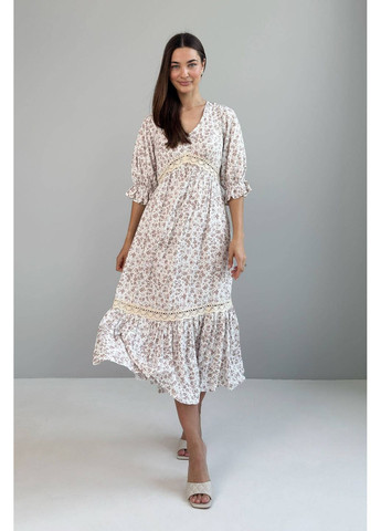 Бежева сукня Nenka з квітковим принтом