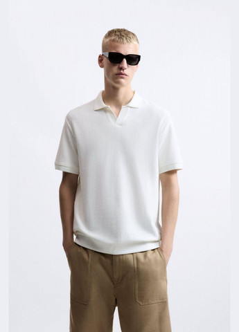 Белая мужская футболка поло Zara