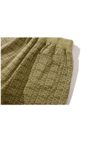 Шорты жёлтые Bape A Bathing Ape Logo Monogram Velour Yellow Shorts Mens (385490445)