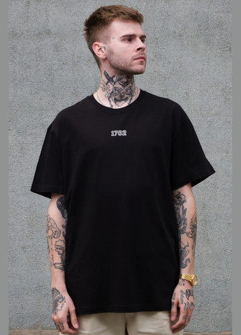 Чорна чоловіча оверсайз футболка з принтом monalisa з довгим рукавом Without