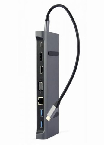 Док-станція USB-C 9-в-1 (A-CM-COMBO9-02) USB-хаб + HDMI/VGA/PD/LAN/3.5-мм аудіо Cablexpert (316631494)