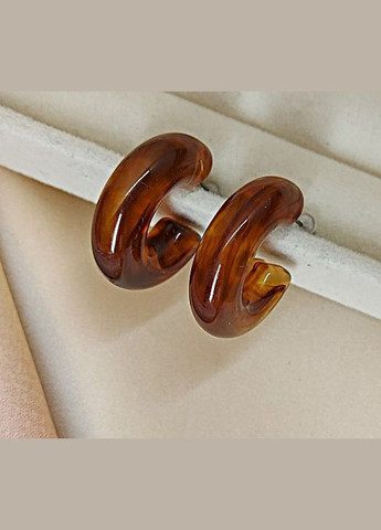 Сережки Кольорові акрилові незамкнені кола No Brand (335381305)