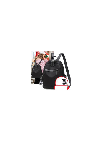Жіночий рюкзак чорний прогулягковий з брелком ведмедика КиП (270016513)