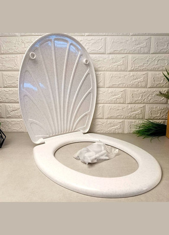 Тверда кришка-сидіння для унітазу "перлина" забарвлення білий мармур Sydanit (303721975)