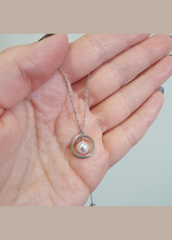 Кольє Перлина у срібному колі на ланцюжку No Brand (354721927)