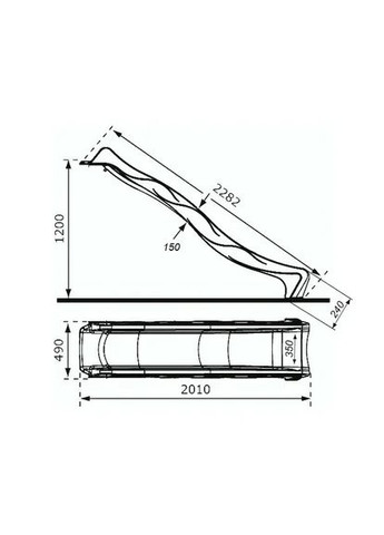 Гірка спуск 2.30 м reX для дітей КВТ, висота 1.20 м, Червоний Kbt (366028328)