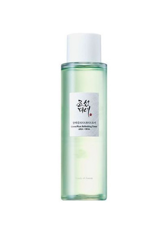 Тонер для обличчя відлущуючий з кислотами Green Plum Refreshing Toner AHA+BHA 150 ml Beauty of Joseon (287327625)