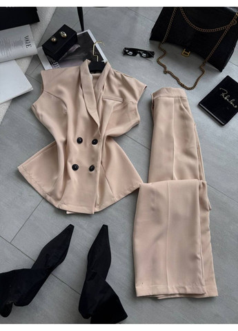 Костюм (жилет, штани), колір Бежевий Fashion (361668046)