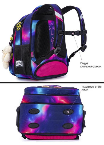 Шкільний рюкзак Водонепронекний З ортопедичною спинкою Жіночий 30х18х37 см 17 л (05320601) SkyName (361968658)