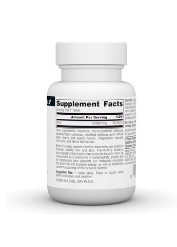 Biotin Fast Melt 10000 mcg - 60 tabs Source Naturals (364201467)